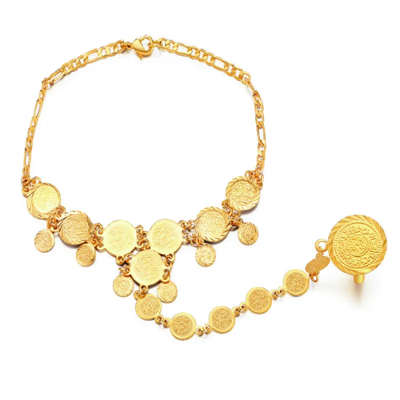 Монета браслет Для женщин Ислам арабов металлические монеты Jewelry