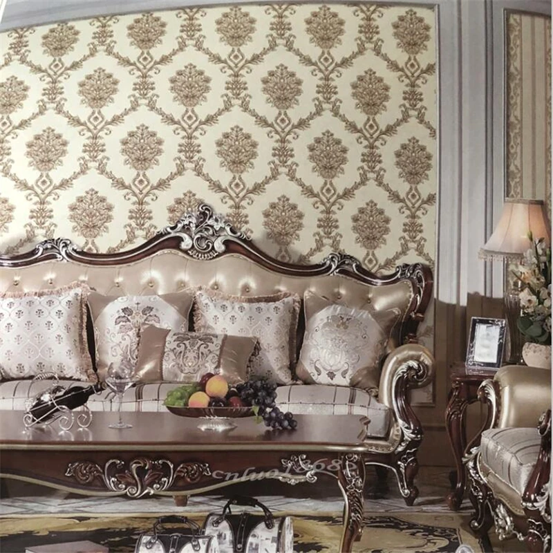 

beibehang New high-end European luxury Damascus wallpaper living room bedroom TV pressure wall 3d wallpaper papel de parede