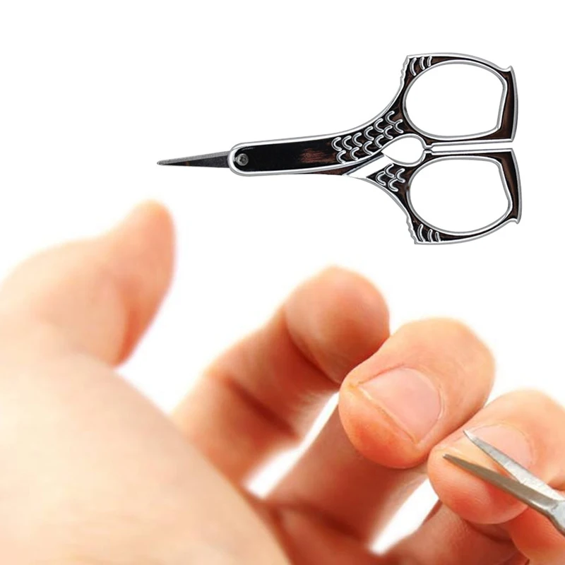 Silver Stainless Steel Eyebrow Scissors Facial Hair Remover Sharp Makeup Tools | Красота и здоровье
