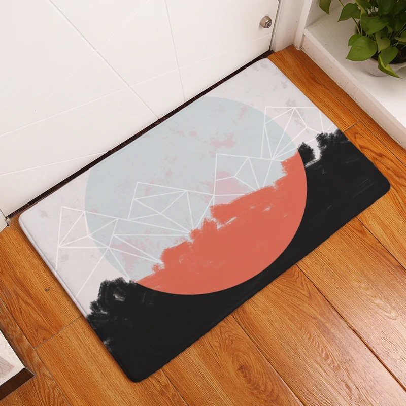 Smiry Противоскользящий коврик для входной двери глубокий горный лес неправильный