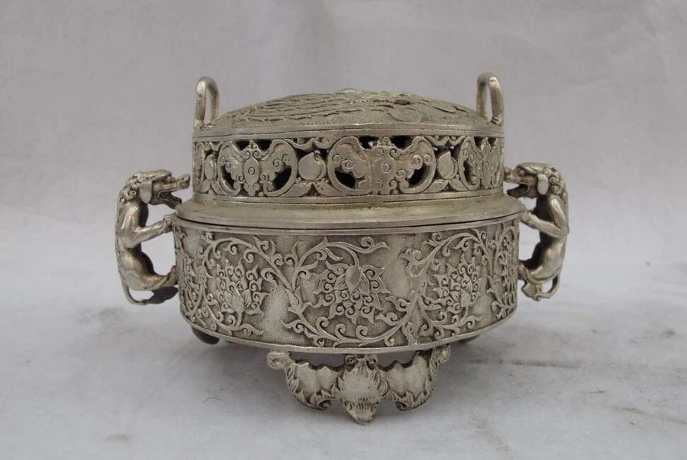 4 китайский белый медный Серебряный злой фу ФОО собака лев зверь