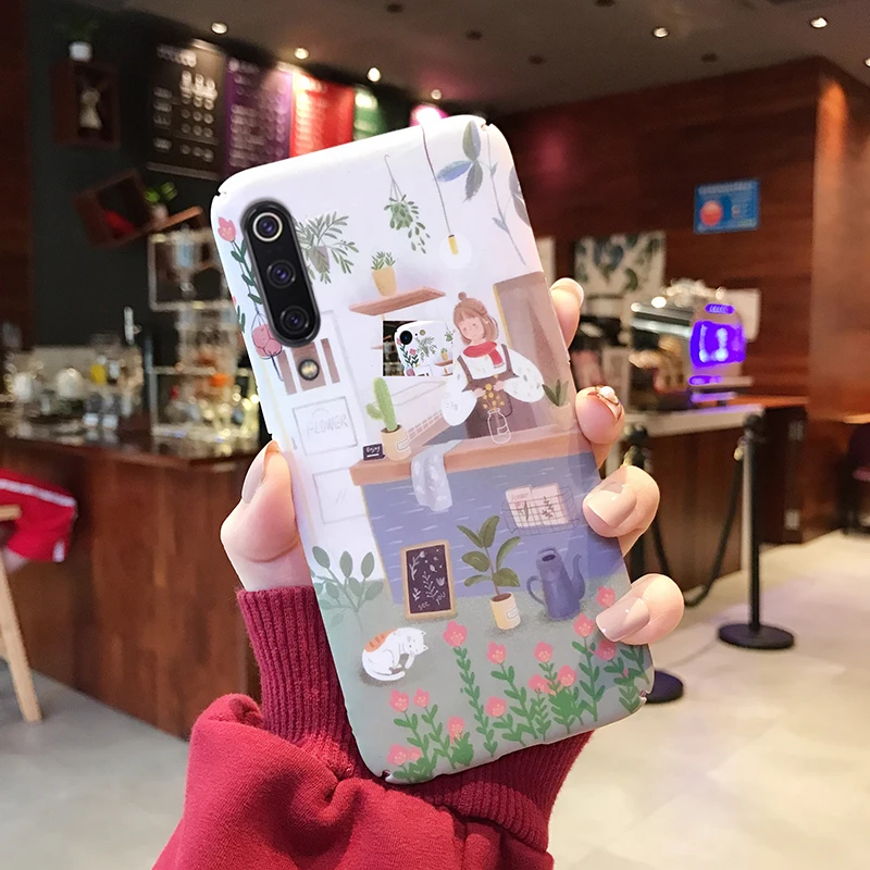 Huadian YonLinTan coque, чехол, чехол, для Xiaomi mi 9 Se mi 9 9Se, роскошный чехол с рисунком, жесткий милый чехол с мультяшным цветочным принтом - Цвет: Huadian