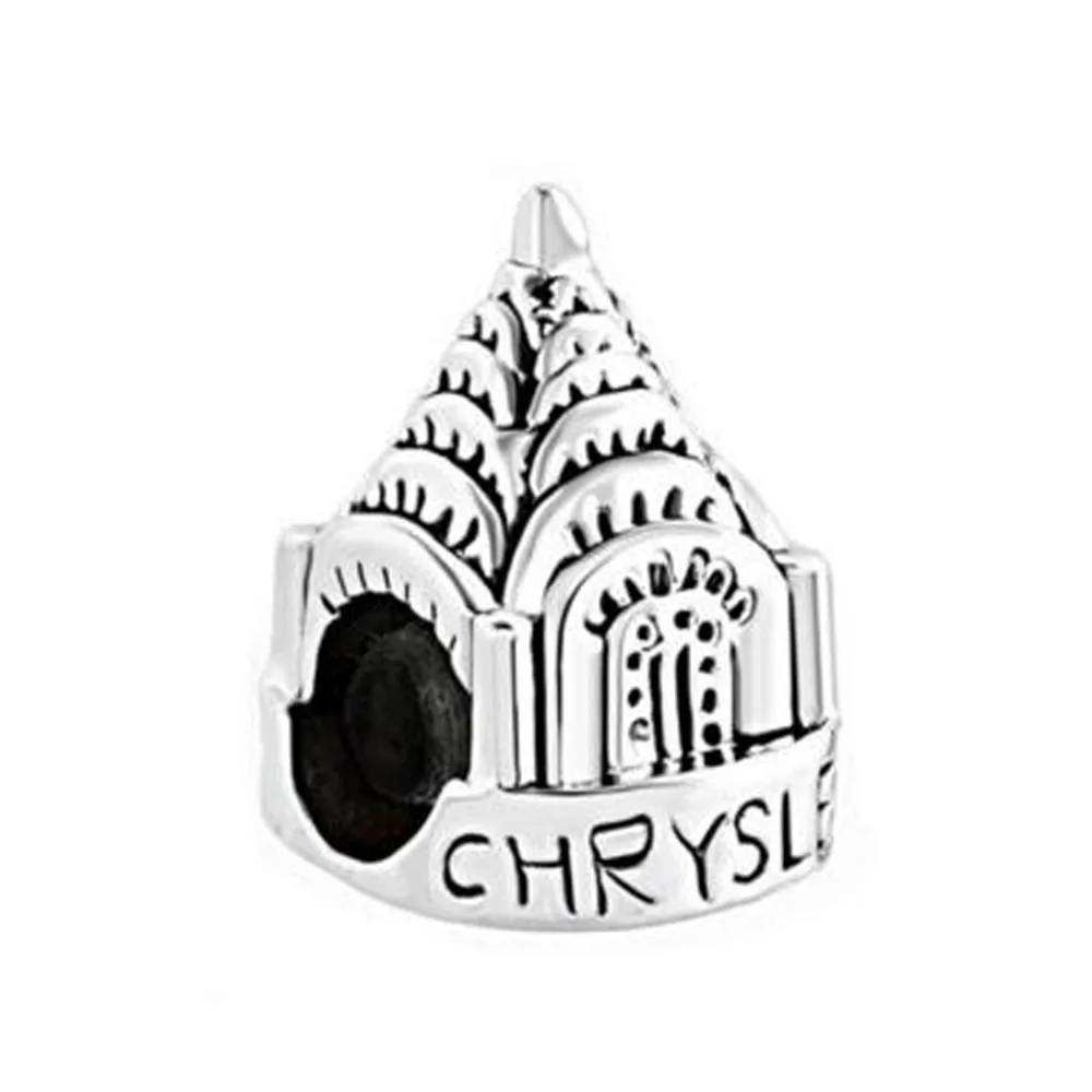 Бесплатная доставка бусины шармы в стиле New York Chrysler подходят для браслетов