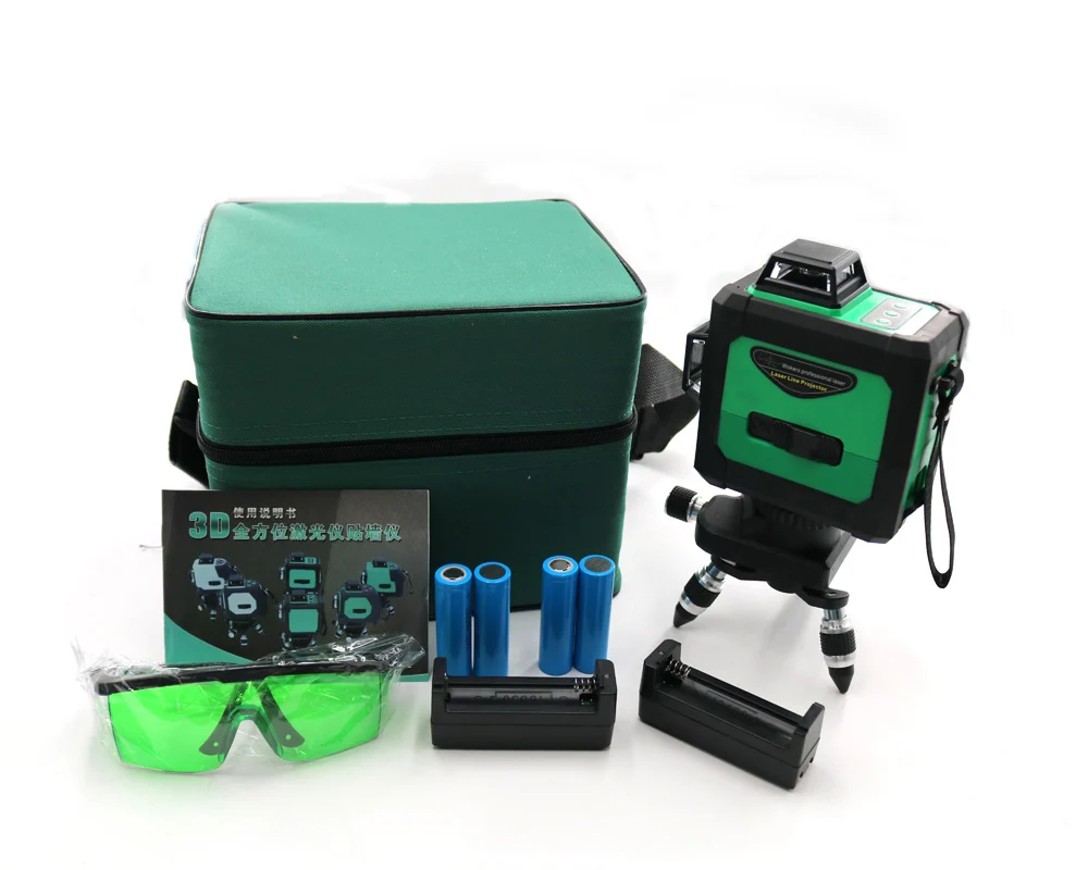 Green Laser Level 12 Line 3D 360 Vertical And Horizontal Self-leveling Cross with outdoor | Инструменты