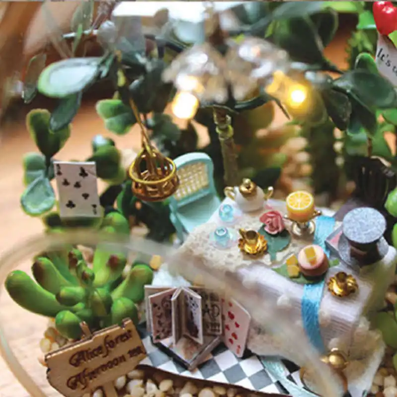 Миниатюрный Diy кукольный домик деревянная миниатюрная 3D головоломка Алиса лес