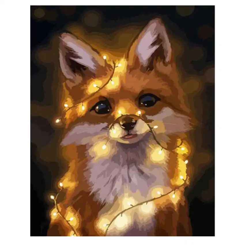 fox painting Рисование по номерам, сексуальная женщина, сделай сам масляные краски по номерам, краски по номерам наборы - Цвет: fox painting