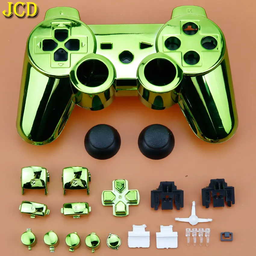 JCD для sony playstion 3 PS3 контроллер ручки с гальваническим покрытием Корпус Крышка Чехол ж/Внутренняя рамка Полная кнопка аксессуары комплект