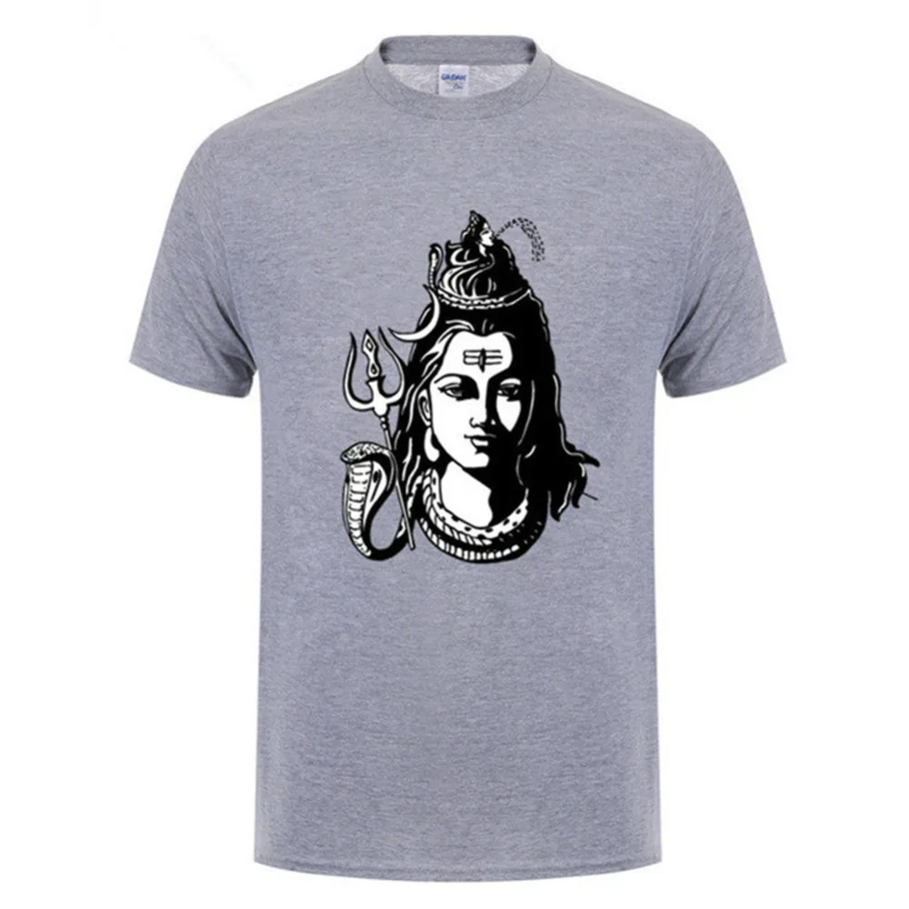 Забавные индуистские футболки Shiva The God мужские с короткими рукавами и круглым