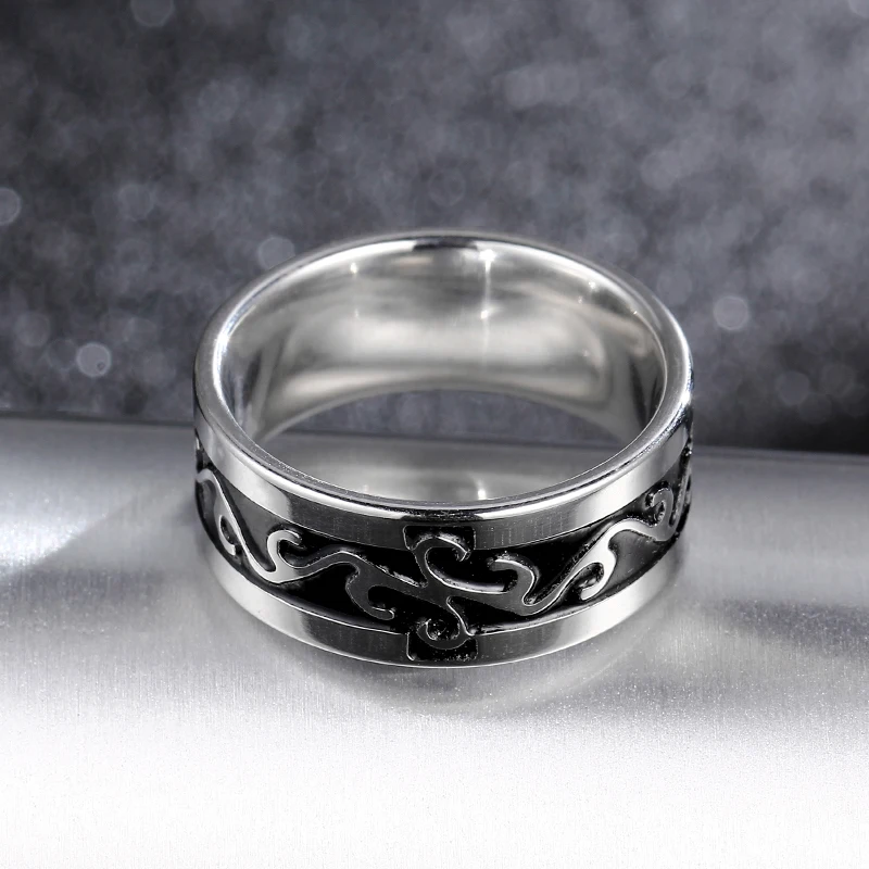 Кольцо властителя дракона 8 мм Винтажное кольцо из нержавеющей стали для мужчин и