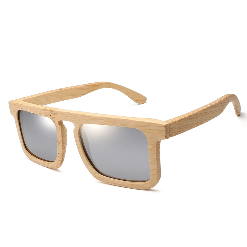 Мужские и женские поляризованные солнцезащитные очки с бамбуковой оправой