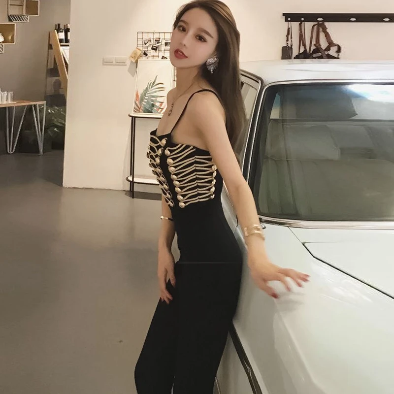 Женский комбинезон с оленем женский v образным вырезом черный бандажный из