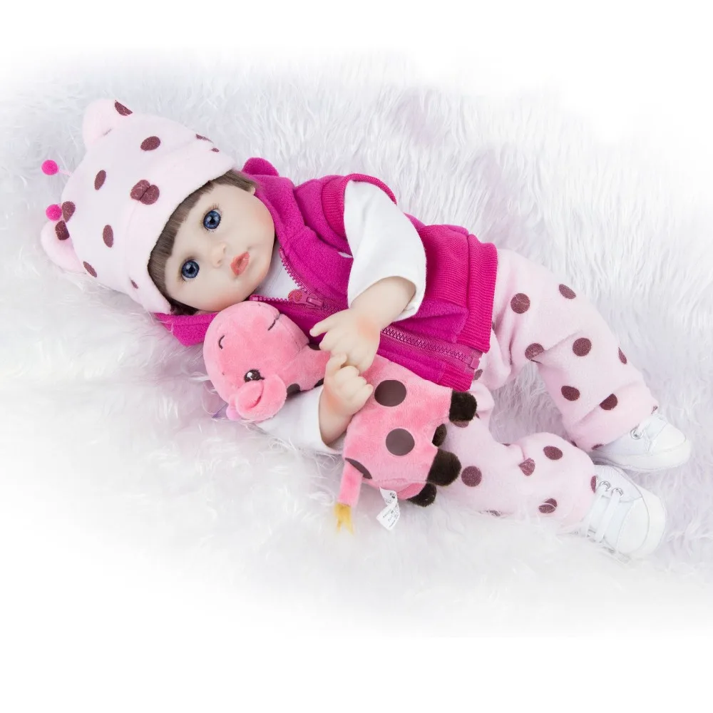 17 дюймов Мягкие силиконовые куклы Reborn розовые куклы reborn-baby коллекционные куклы Моделирование принцесса Малыш Дети настоящее прикосновение bebe рождественские подарки