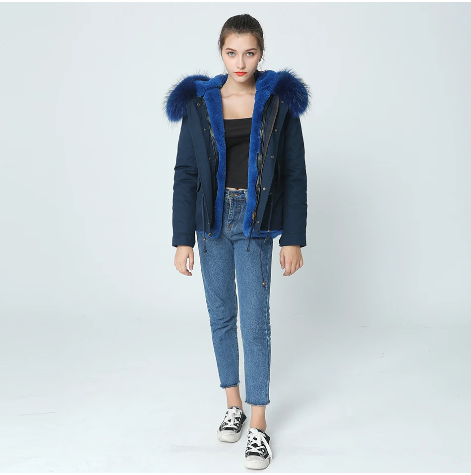 OFTBUY, темно-синяя парка, зимняя куртка, пальто для женщин, пальто с натуральным мехом, парка с воротником из натурального меха енота, с капюшоном, теплая мягкая подкладка из искусственного меха