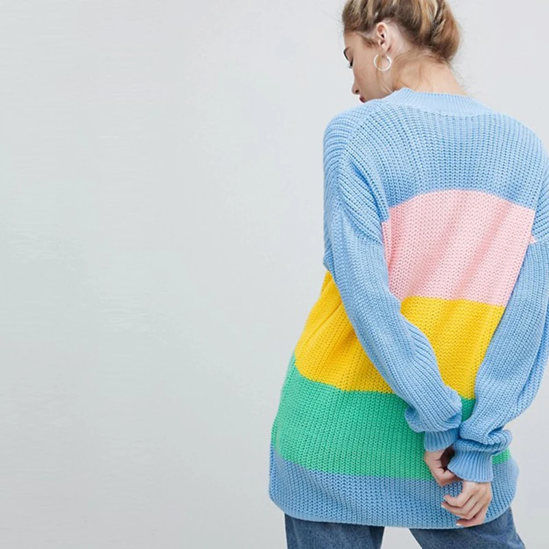 Длинное трикотажное пальто для девочек осенне-зимний свитер 2018 |