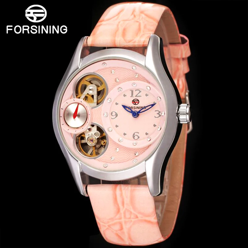 FORSINING часы для мужчин из натуральной кожи автоматические механические женщин