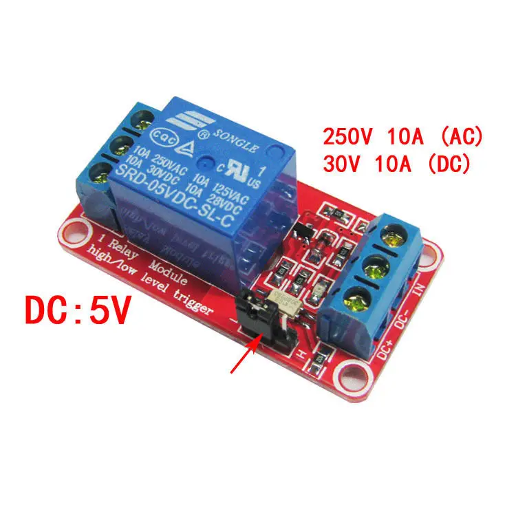5V 1 channel Relay module with optocoupler isolation High and low level trigger | Электронные компоненты и