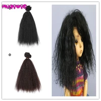 1piece 1525cm black white brown color straight doll hair for 13 14 bjd doll diy hair