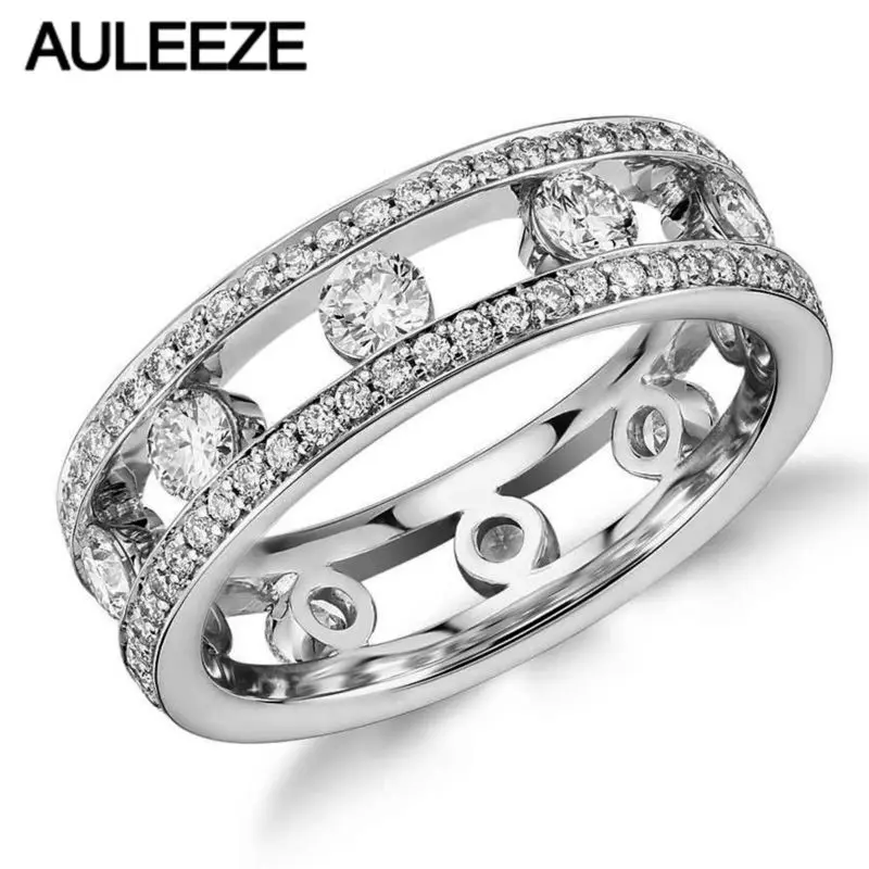 Романтическое обручальное кольцо для женщин Gala Lab Grown Diamond Eternity 14K 585 Белое золото с