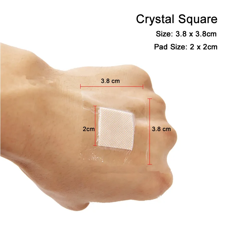 Crystal Square 20/50/100 шт. аптечка первой помощи Водонепроницаемый ранозаживляющий пластырь Медицинский анти-бактерий лейкопластырь для домашнего путешествия аптечка аварийный Наборы - Цвет: Crystal Square