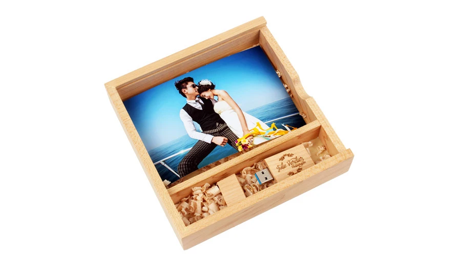 JASTER USB 3,0 деревянный фотоальбом+ коробка usb флеш-накопитель Флешка 8 Гб 16 Гб фотография свадебный подарок логотип клиента 170*170*35 мм