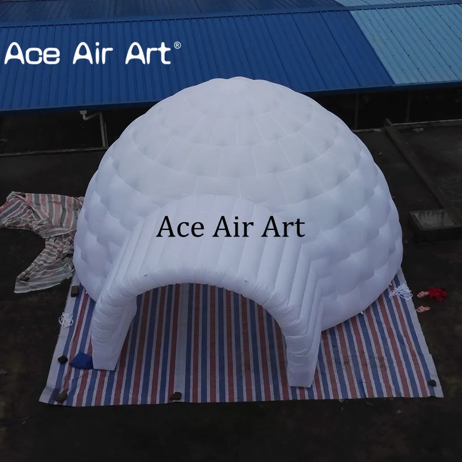Подгонянный 6 м большой надувной тент для льда двухдверный купол иглу палатка