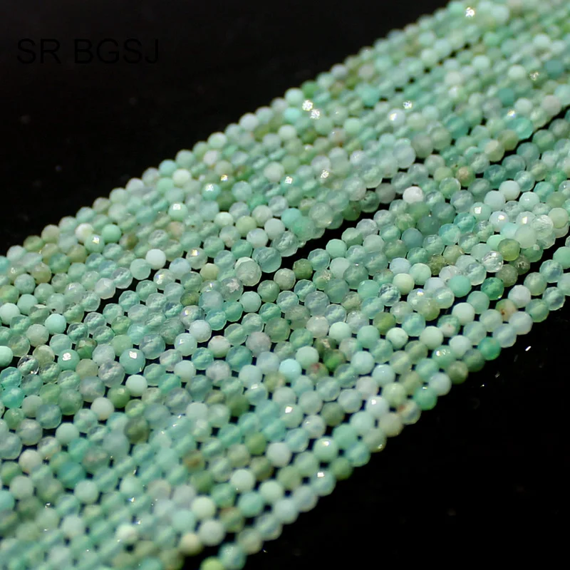 Бесплатная доставка 2 мм Круглые граненые зеленые амазонитовые драгоценные