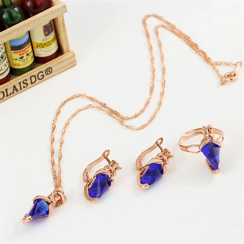 Комплект из колье серёг и кольца с кристаллами|Ювелирные наборы| |