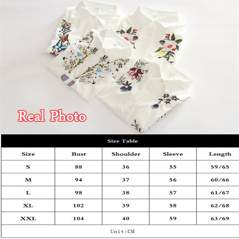 2017 Europe Top Blouse shirt Women Cotton Floral Embroidery Long Sleeve Casual Loose White tops Female |
