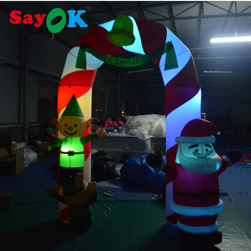 Sayok 2 м высокая надувная Рождественская Арка Дверь Санты С нагнетателем