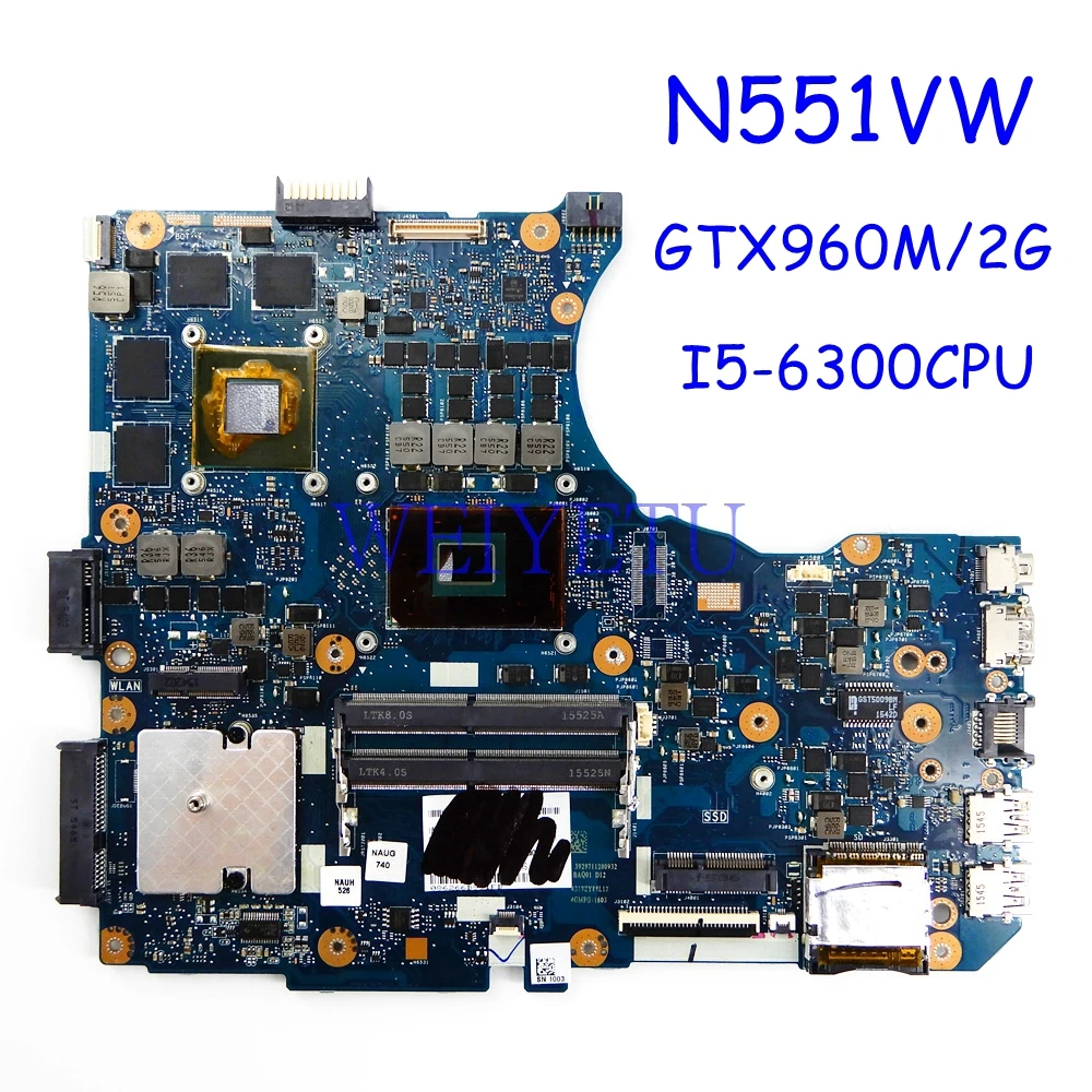 N551VW материнская плата I5 6300CPU GTX960M/2G для ASUS G551V FX551V G551VW FX51V N551V Материнская ноутбука
