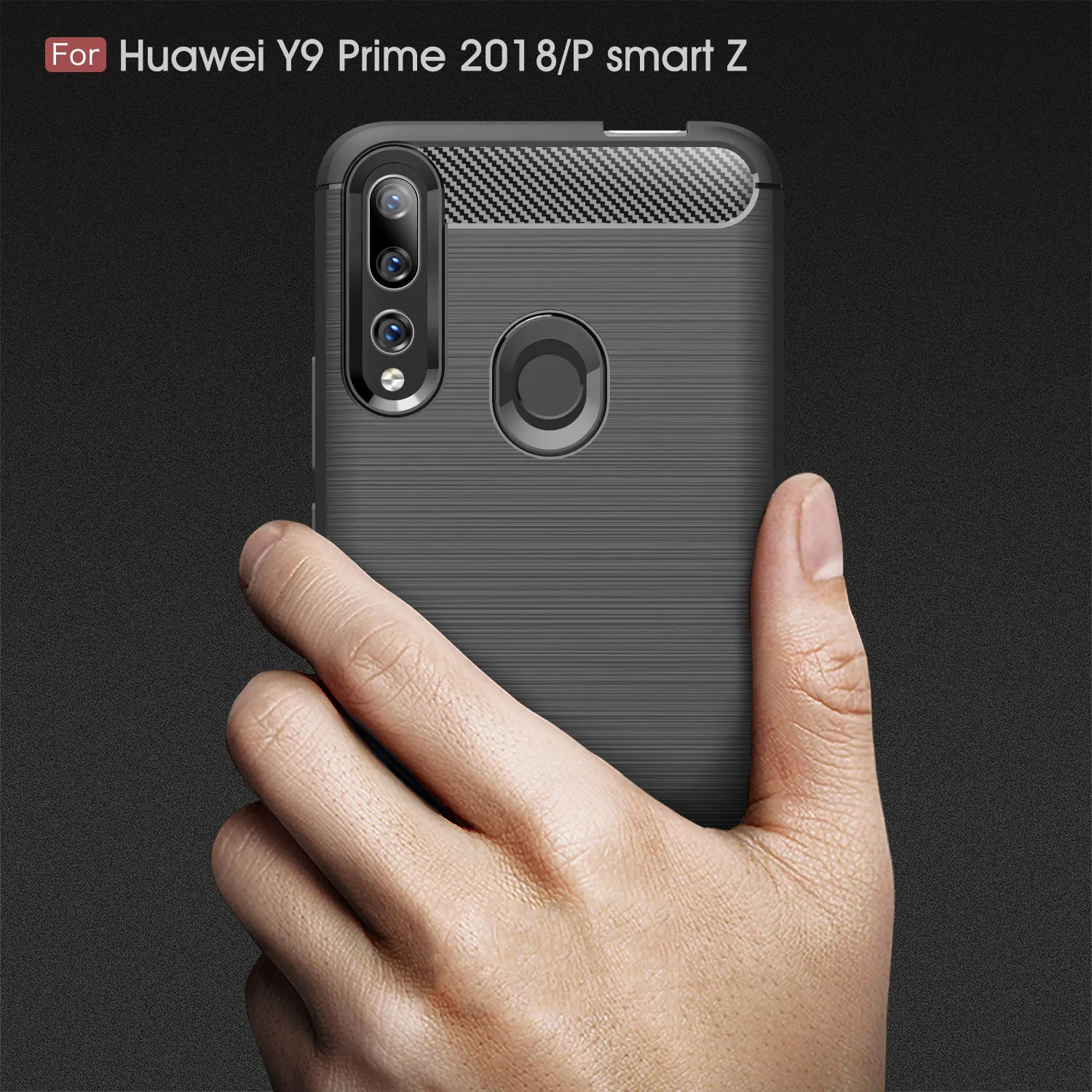 Футляр Lenuo для huawei P Smart Z и Y9 Prime 2019 ТПУ Мягкий силикон из углеродного волокна