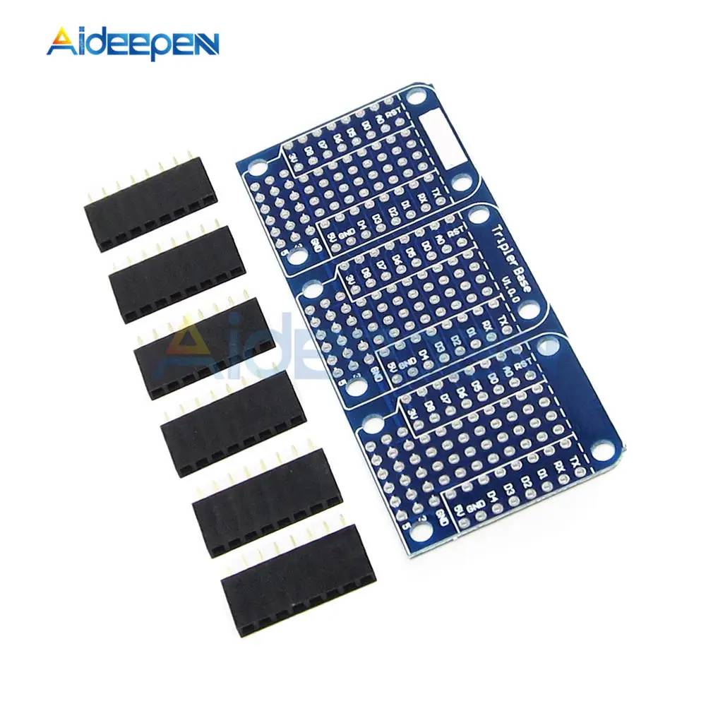 Тройная база для Wemos D1 Mini Dual Shield Board совместимая с ESP8266 макетным расширительным