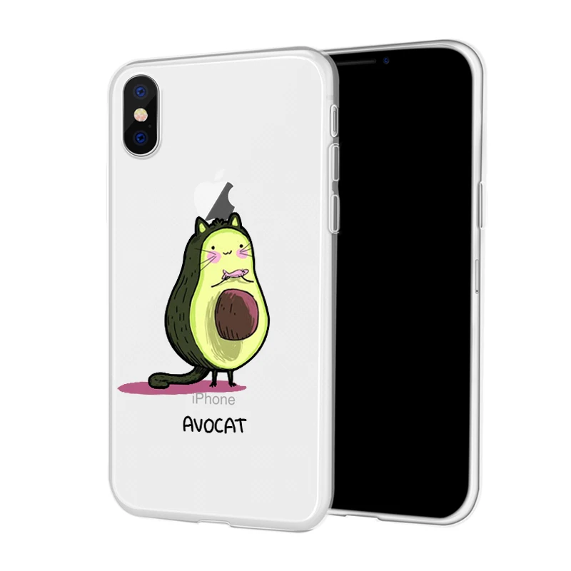 DIFFRBEAUTY чехол для телефона, чехол для iPhone 11 Pro XR 6 6S Plus X 5 SE Plus, милый прозрачный чехол для телефона с фруктами авокадо для iPhone 8 7 Plus - Цвет: A200763