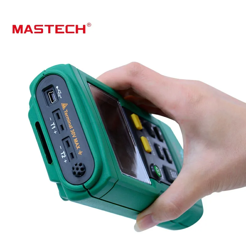 Цифровой термометр MasTech MS6514 двухканальный регистратор температуры тестер с USB