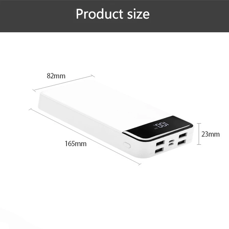30000mAh 4USB мобильный силовой ЖК цифровой дисплей Зарядка сокровище Type C Мобильный