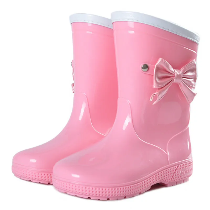 

Antiskid Lovely Children's Rain Shoes Cartoon Boots Crystal Water Overshoes Girl's Bow Fashion Raincoat Boys and Girls Baby Cute