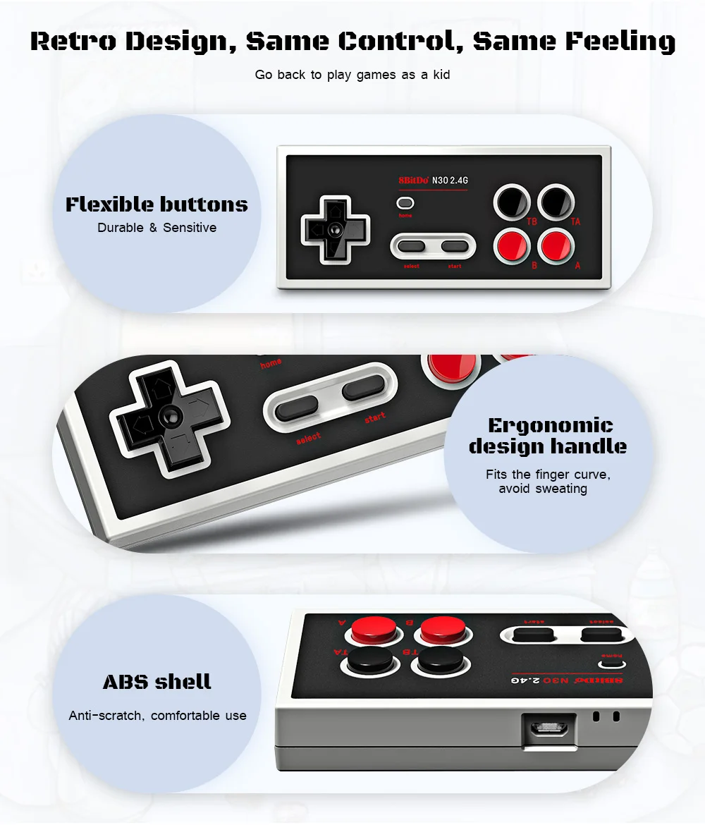 8Bitdo N30 2,4G беспроводной Bluetooth геймпад для NES Classic Edition контроллер беспроводной геймпад приемник Джойстик контроллер