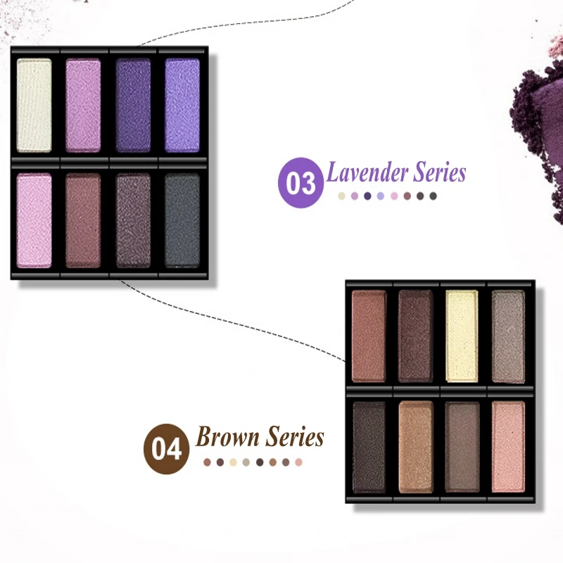 Минеральная Пудра для век 8 цветов блестящие тени высокоточные цвета и эффекты