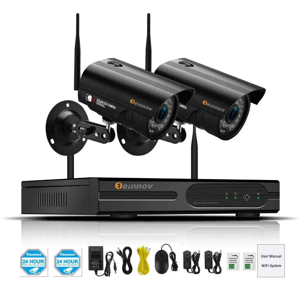 2Ch Camera System Einnov 8CH домашняя беспроводная камера безопасности 1080P HD CCTV 2MP наружная NVR Wifi камера видеонаблюдения Аудио система IP камера - Цвет: 2Ch Camera System