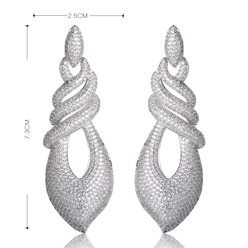 Женские серьги подвески Dazz сережки из меди с фианитами|max brinco|dangle earringsearrings max |