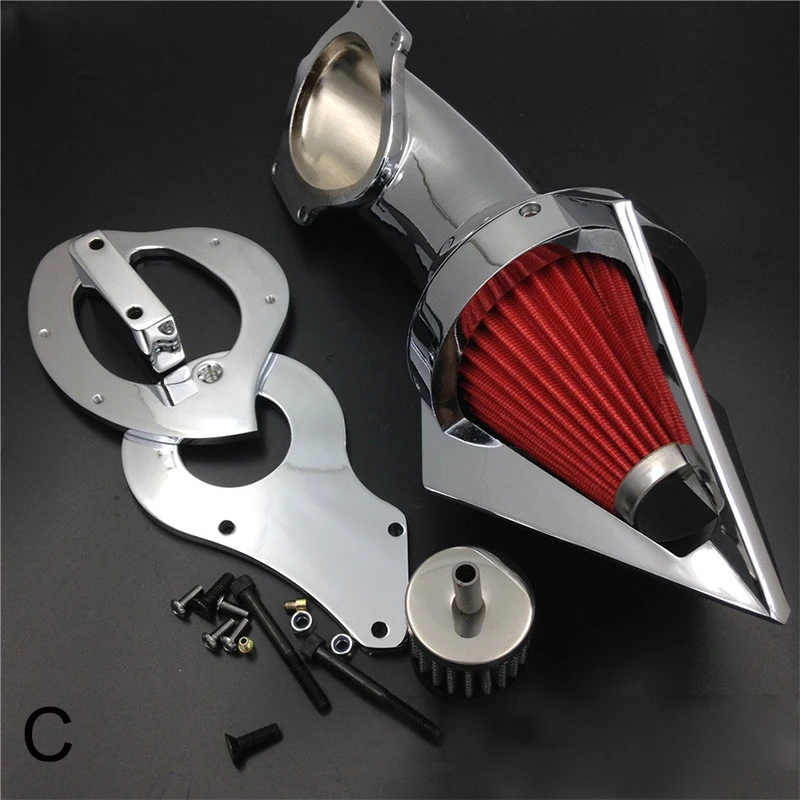 

For 1999&up Honda Shadow 600 VLX 600 Motorcycle Air Cleaner Kit Intake Filter Black Chrome 1999 2000 2001 2002 2003 2004-Later