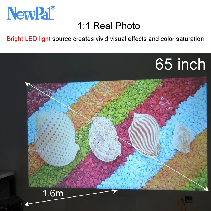 Портативный светодиодный мини проектор Newpal GP70 (опционально Android Bluetooth WiFi) 1200 люмен