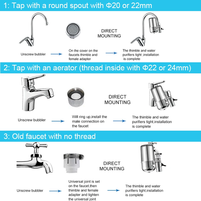 Кран установленный водопроводной очиститель воды для чистой фильтрации