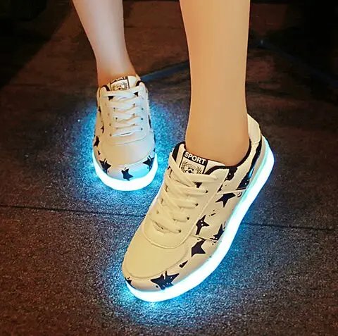 7 цвет Новый Светодиодный Обувь Женская и Мужская Мода Красочные Световой