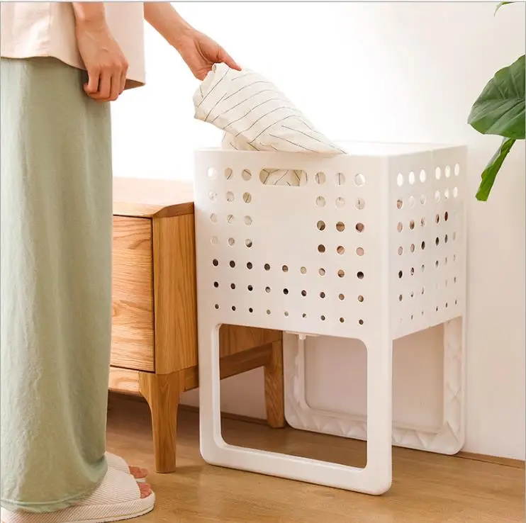 Folding debris storage basket with lege hollow portable hamper home rack clothing towel | Дом и сад