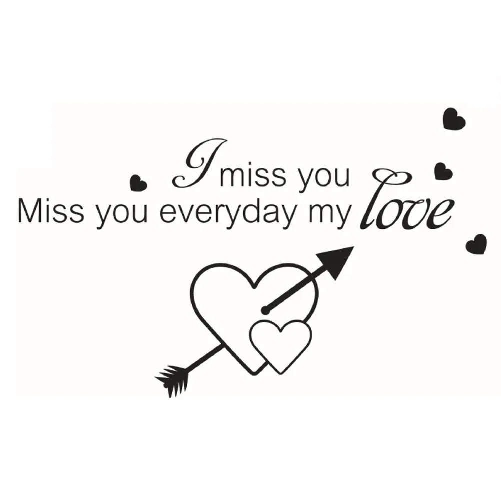 Miss you Love Quote Наклейки на стену домашний декор художественная наклейка наклейки