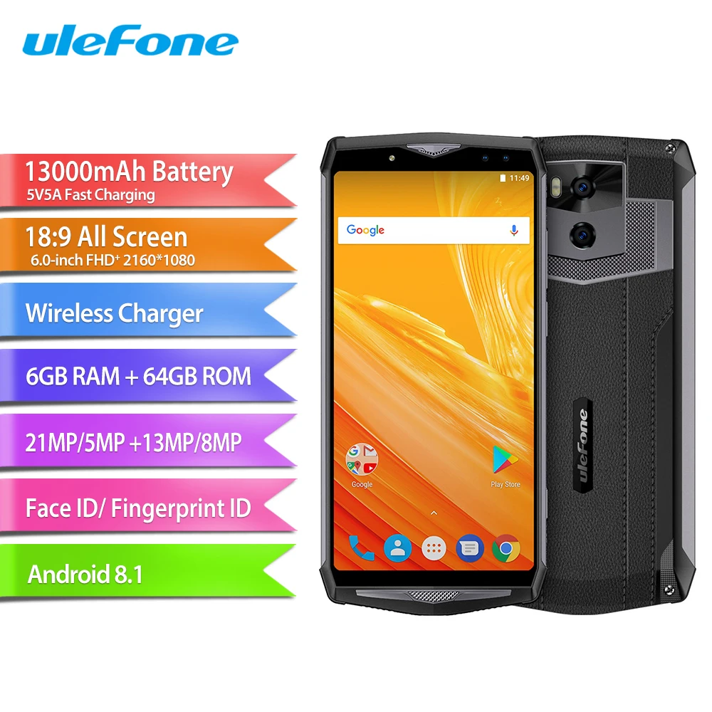 Мобильный телефон Ulefone power 5 6 0 дюймов ГБ ОЗУ 64 Гб ПЗУ Восьмиядерный процессор MTK6763