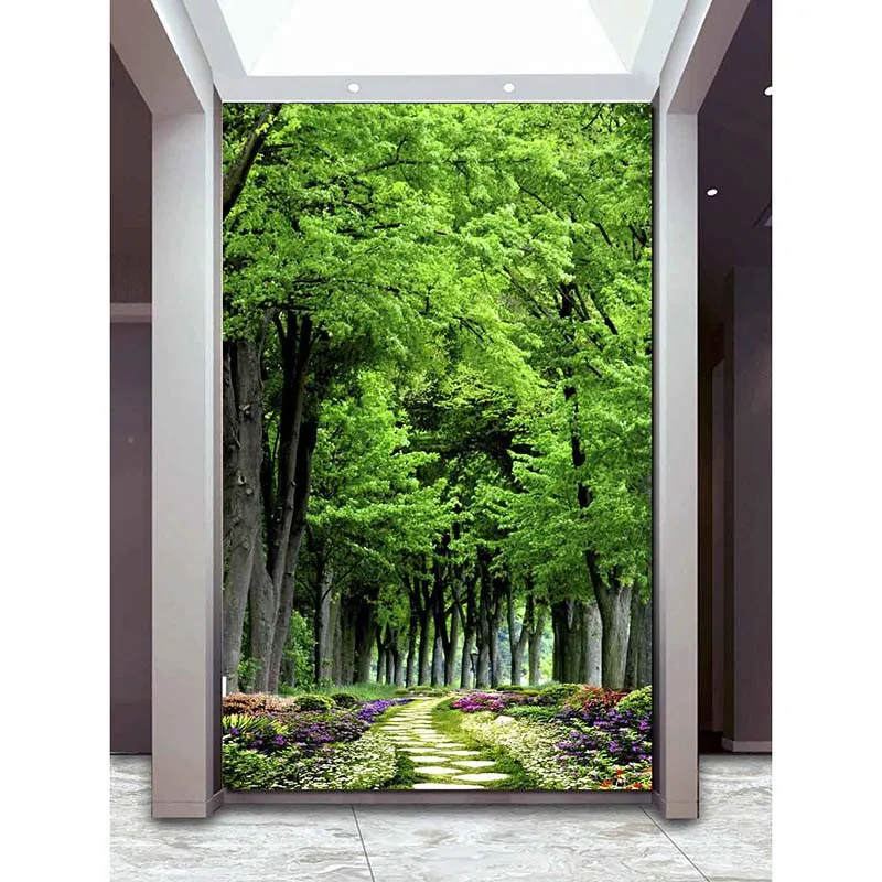 Пользовательские 3D фотообои для стен красивые лесные цветы тропа