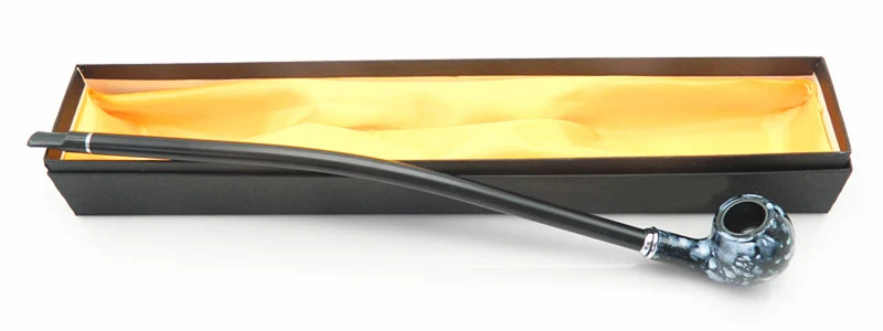 1 шт. деревянная трубка для курения с синим мрамором Длинные табачные трубки