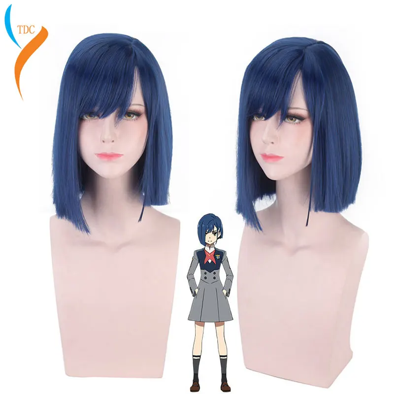 Парики для косплея Ichigo из коротких голубых синтетических волос 24 см с шапочкой |